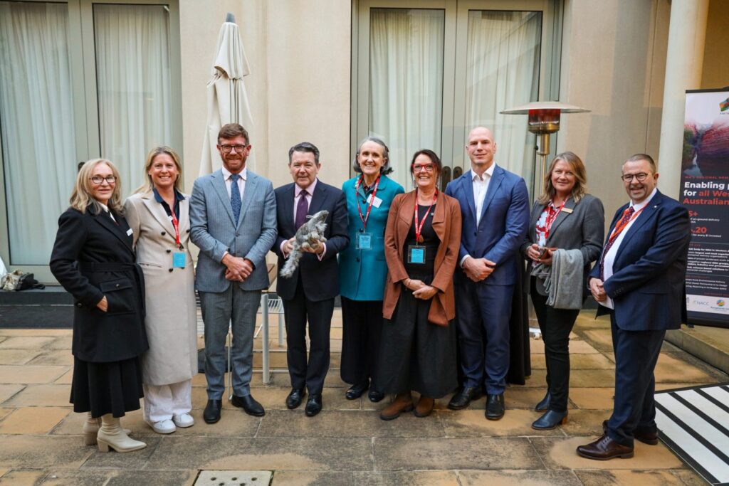 Rangelands NRM and NRMWA delegation with senators and members of Parliament at the Partnering for Prosperity reception, Parliament House, Canberra